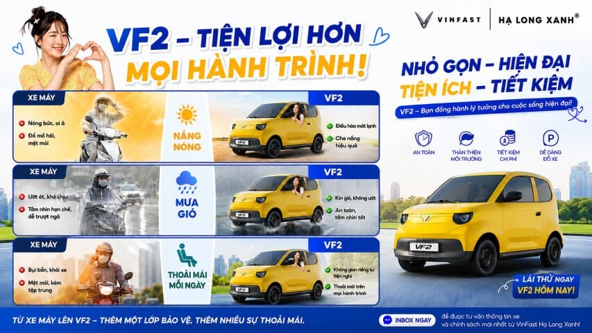 VINFAST VF2 – NHỎ GỌN, LINH HOẠT CHO CUỘC SỐNG ĐÔ THỊ