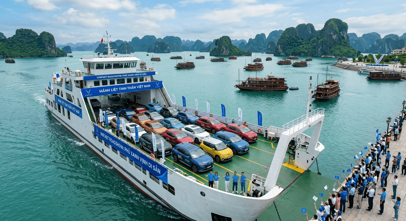 Roadshow VinFast trên vịnh Hạ Long