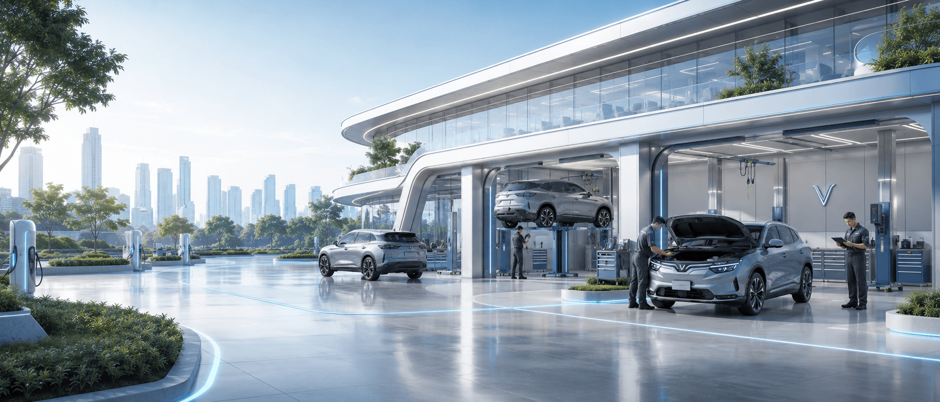 Xe VinFast bóng đẹp sau chăm sóc